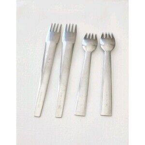Block CHROMATICS MCM 4 Set Of Forks Stainless Steel Flatware Spain Replacement